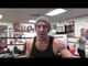 Brandon Krause working mitts with female boxer + explanation - EsNews Boxing