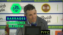 Conférence de presse FC Lorient - ESTAC Troyes (0-0) : Bernard  CASONI (FCL) - Jean-Louis GARCIA (ESTAC) / Barrage retour Ligue 1 (saison 2016-17)
