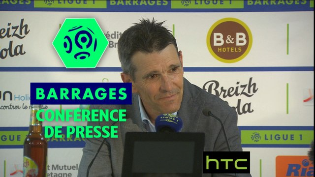 Conférence de presse FC Lorient - ESTAC Troyes (0-0) : Bernard CASONI (FCL) - Jean-Louis GARCIA (ESTAC) / Barrage retour Ligue 1 (saison 2016-17)
