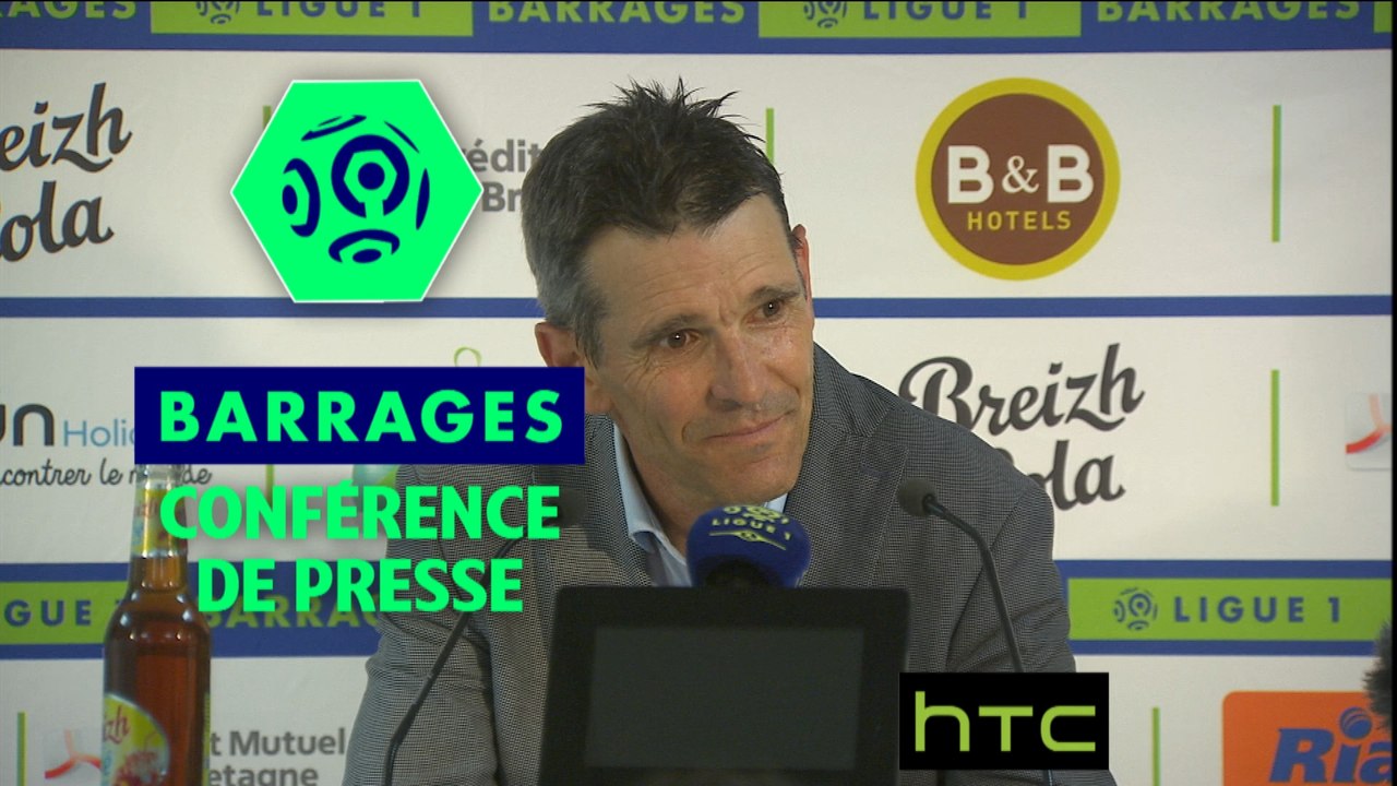 Conférence de presse FC Lorient - ESTAC Troyes (0-0) : Bernard  CASONI (FCL) - Jean-Louis GARCIA (ESTAC) / Barrage retour Ligue 1 (saison 2016-17)