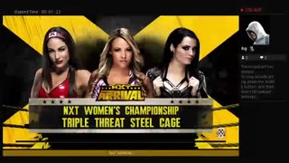 Brie Bella VS Paige VS Emma Steel Cage NXT Women Championship NXT arrival full match (156)
