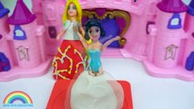 Play Doh Srkle Disney Princess Dresses Ariel Elsa Belle Magiclip _ Blind Bags _ RainbowLearning
