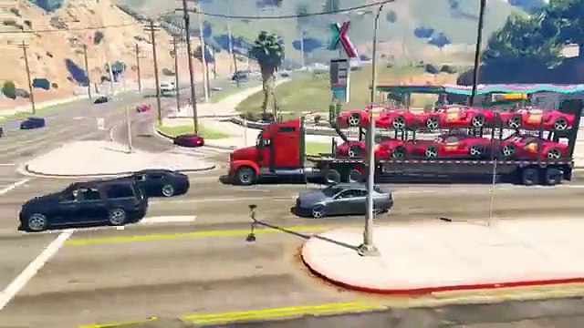 Спайдермен и Отряд Молний Маквин & Катание на огромной Фуре , мультик игра для детей