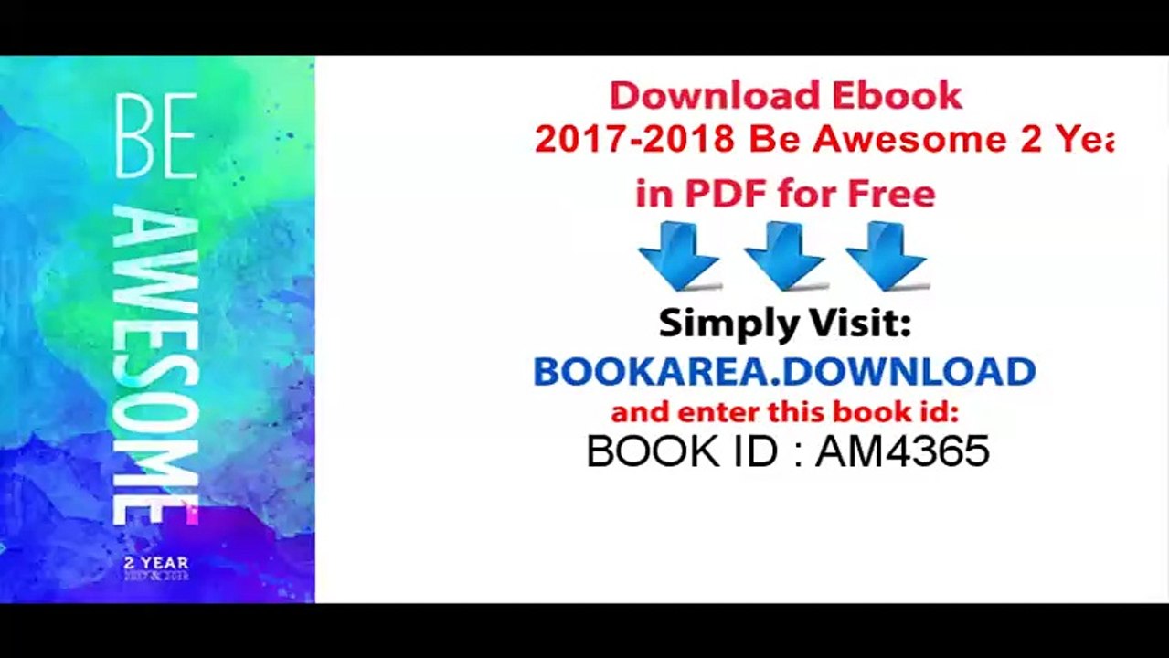 2017-2018 Be Awesome 2 Year Pocket Calendar