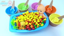 Baby Doll Bath Time Learn Colours M&Ms Skittles Candy Surprise Toys Mutant Ninja Turtles T