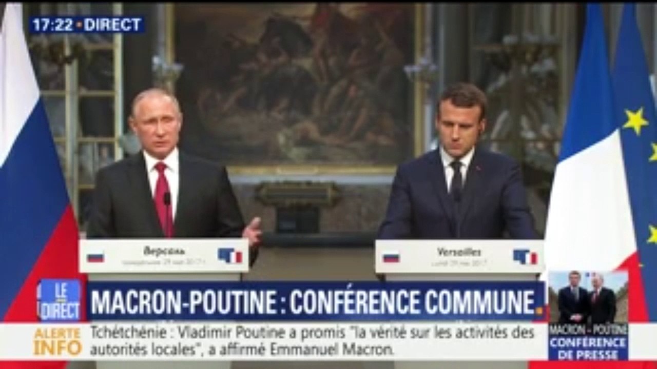 Poutine avec Macron à Versailles: "Ce qui est le plus important, c'est la lutte contre le terrorisme"
