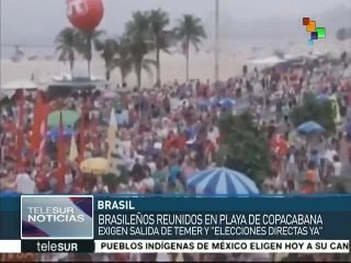 Pueblo brasileño exige en Copacabana la renuncia del pdte Michel Temer