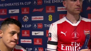 Alexis Sanchez & Mertesacker - Post Match Interview