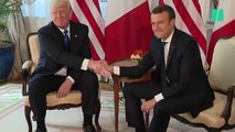 El apretón de manos entre Trump y Macron