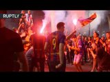 Fans & flares: FC Barcelona supporters go wild after final match