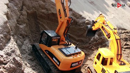 Bagger kinderfilm   Lastwagen für kinder Bagger im einsatz   Bau - Spielzeug kinderfilme für Kinder