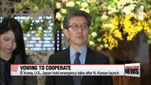 Representatives for N. Korea policies in S. Korea, U.S. and Japan vow to closely cooperate over the phone