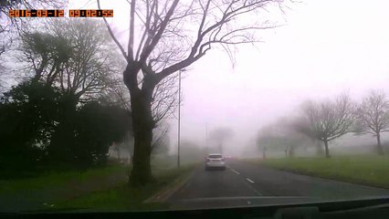 Idiots without lights on a foggy morning