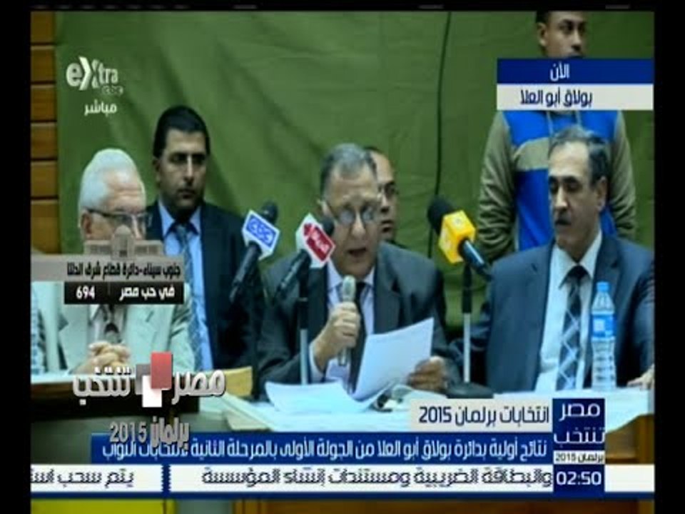 #مصر_تنتخب | نتائج أولية بدائرة بولاق أبو العلا في الجولة الأولى للمرحلة الثانية من الانتخابات