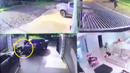 Un homme arrête le cambriolage de sa maison avec son pick-up