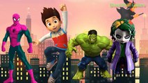 Wrong Heads Paw Patrol Spiderman Hulk Joker Finger Family Song Nursery Rhymes Colors For Kids