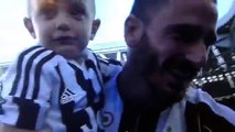 Bonucci's son, Lorenzo (Torino's fan) cries because he had to wear Juventus shirt