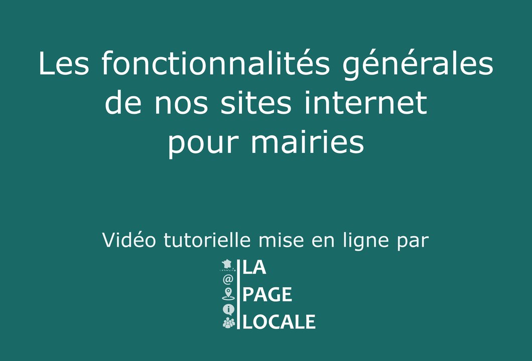 Présentation des sites internet pour mairie LaPageLocale
