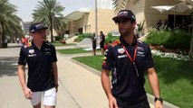 Daniel Ricciardo and Max Verstappen meet the fans in Bahr