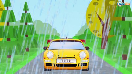 The Red Police Car in Car Cartoon for children - 2D Animation Videos for Kids!