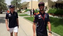 Daniel Ricciardo and Max Verstappen meet the fans in Ba