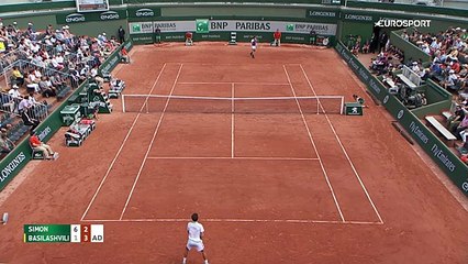 Roland Garros: Gilles Simon - Nikoloz Basilashvili (Özet)