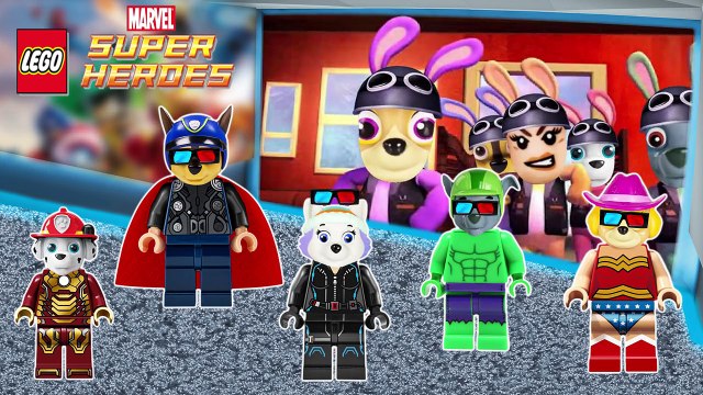 Paw Patrol Lego Marvel Superheroes in Cinema Finger Family - Nursery Rhymes for Children