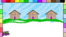 Coloring Pages to Learn Colors for Toddlers | Painting Page a House