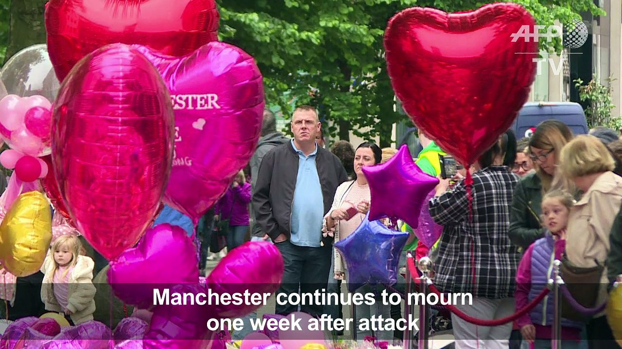 Tributes continue in Manchester one week after attack