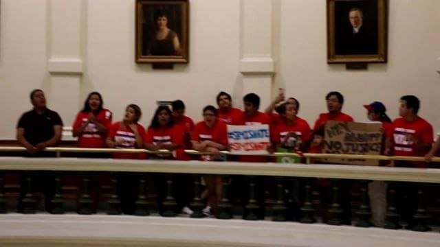 Protesters Rally Inside Texas State Capitol Against SB4