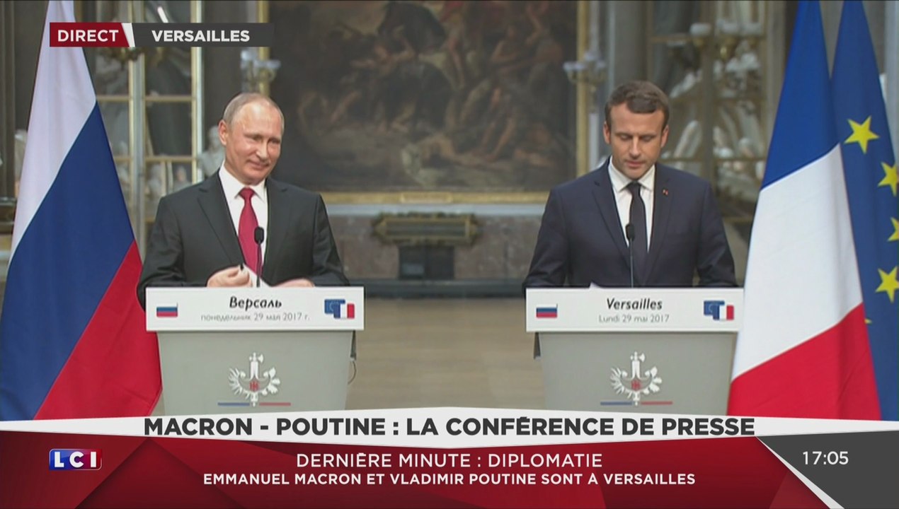 Conférence de presse Macron - Poutine à Versailles (LCI, 29/05/17, 17h05)