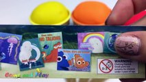 Play Doh Ice Cream Cup Surprise Eggs Monsters Inc Disney Pixar Cars Finding Dory Frozen To