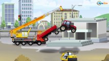 Red Tractor & NEW JCB Excavator Real Diggers in the City Cartoon for Kids | Children Video
