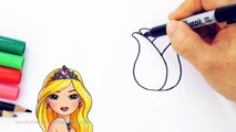 How to draw a rose - Color a Rose Super EASY Realistic - Easy step by step drawing lessons