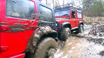 RC Trucks MUD OFF Road Rescue and Stuck — RC Jeep Wrangler Rubicon VS Land Rover Defender 90 Part3