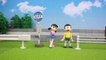 Doraemon Nobita and Shizuka (Noby and Sue) rain day stop motion animation ドラえも�