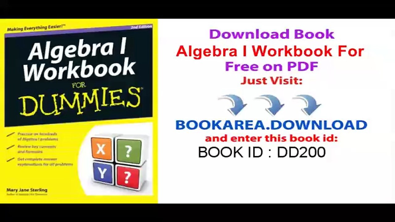 Algebra I Workbook For Dummies