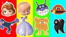 Colors for children Wrong heads Disney Princess, Sofia the First, Anpanman, Shokupanman, Boss Baby