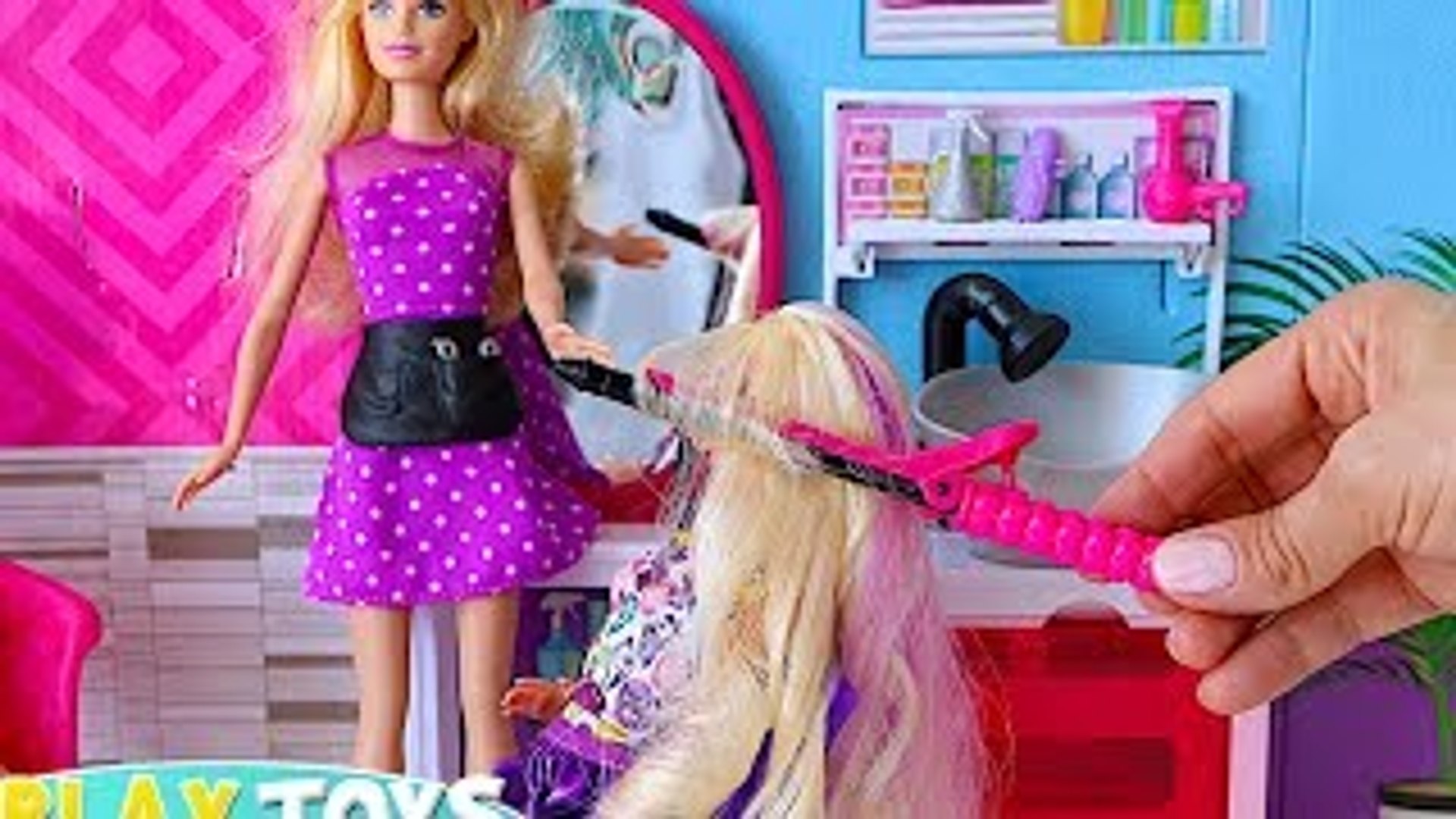 Barbie Doll Hair Salon* play baby doll hair cut toys, doll hair color,  Barbie curly hair wash - Dailymotion Video