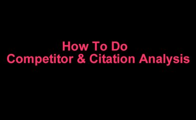 Reach2Local - How to do competitor and citation analysis