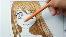 Coloring a Manga Girl With RoseArt Markers and Colored Pencils .