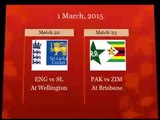 2015 Cricket World Cup fixtures, sch