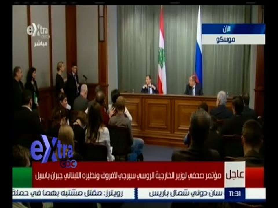 #غرفة_الأخبار | ‎مؤتمر صحفى لوزير خارجية ‫روسيا‬ لافروف ونظيره اللبناني من موسكو