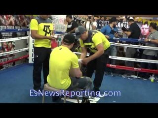 Canelo Wrapping Hands on Media Day - EsNews Boxing