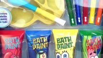 Learn Colors with Spongebob Squarepants Bath Paint, Crayons, Paw Patrol Paddlin Pup / TUY