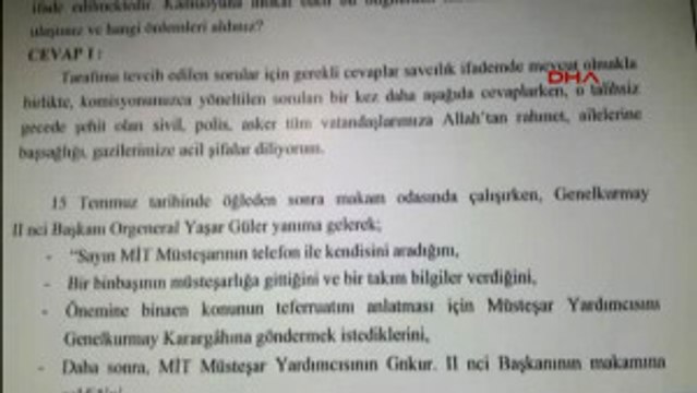 Hulusi Akar, Darbe Girişimi Araştırma Komisyonu'nun Sorularını Yanıtladı