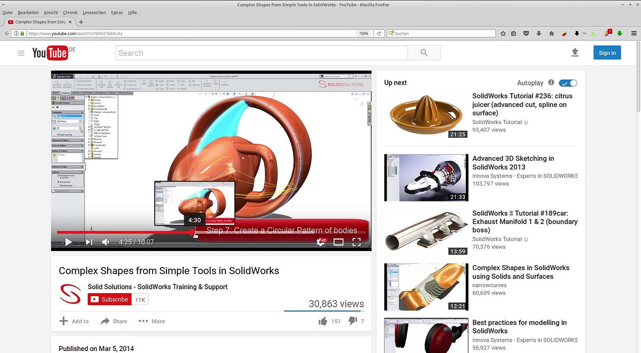Complex Shapes from simple Tools - Solidworks versus Freecad