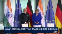 i24NEWS DESK | Merkel, Modi talk trade and ties in Berlin | Tuesday, May 30th 2017