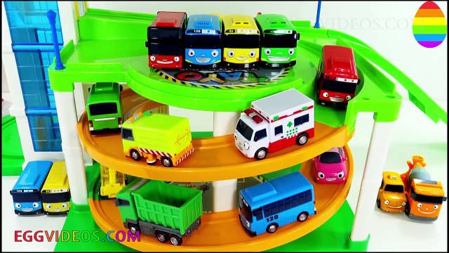Learn Colors for Children Tayo Smart Bus Garage Parking Surprise Eggs Learn to Count