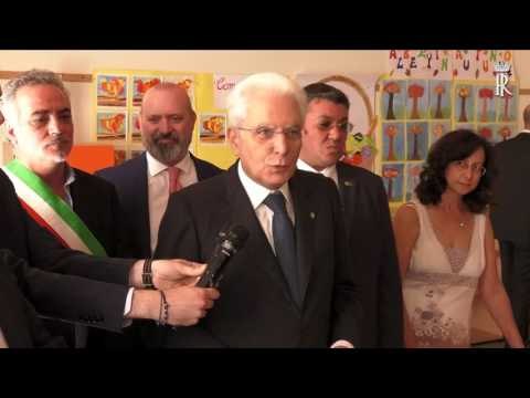Mirandola - Mattarella visita il Tecnopolo la biblioteca e la Scuola Dante Alighieri (29.05.17)